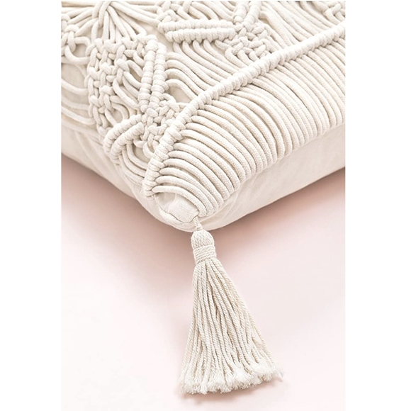 Urban Outfitters Throw Pillow Cover Macrame Tassel - Picture 3 of 6